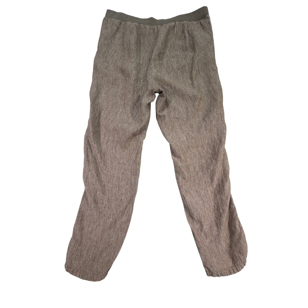 J.Jill Love Linen 100% Linen Crop Pants Womens Medium Brown Pockets Beach Travel - Picture 2 of 10